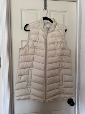 J. Jill Cream Quilted Down Vest